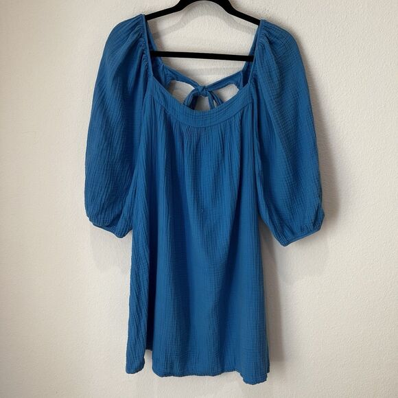 Nation LTD Carter Gauze Mini Dress In Lapis In Multi Sz S Casual Resortwear Boho - Picture 2 of 10